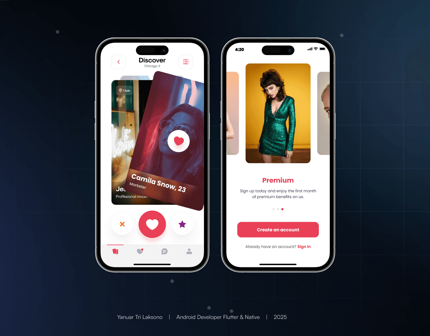 Dating App Mobile Flutter — preview